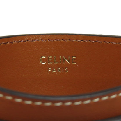 CELINE Triomphe Card Case Leather Ladies [Used]