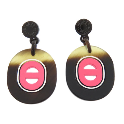 HERMES Fidelio Village PM earring Metal Buffalo hornLadies [Used]