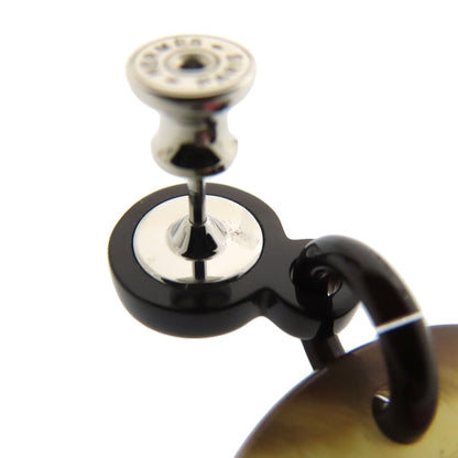 HERMES Fidelio Village PM earring Metal Buffalo hornLadies [Used]