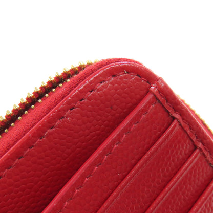 YVES SAINT LAURENT V stitch Bifold Wallet with Coin Pocket Calf Ladies [Used]