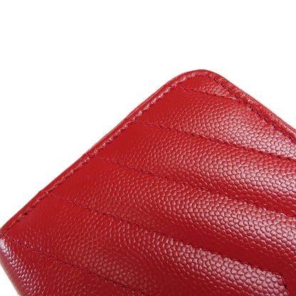 YVES SAINT LAURENT V stitch Bifold Wallet with Coin Pocket Calf Ladies [Used]
