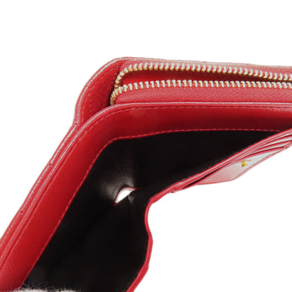 YVES SAINT LAURENT V stitch Bifold Wallet with Coin Pocket Calf Ladies [Used]