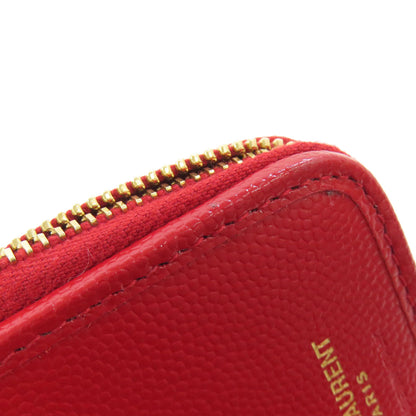 YVES SAINT LAURENT V stitch Bifold Wallet with Coin Pocket Calf Ladies [Used]