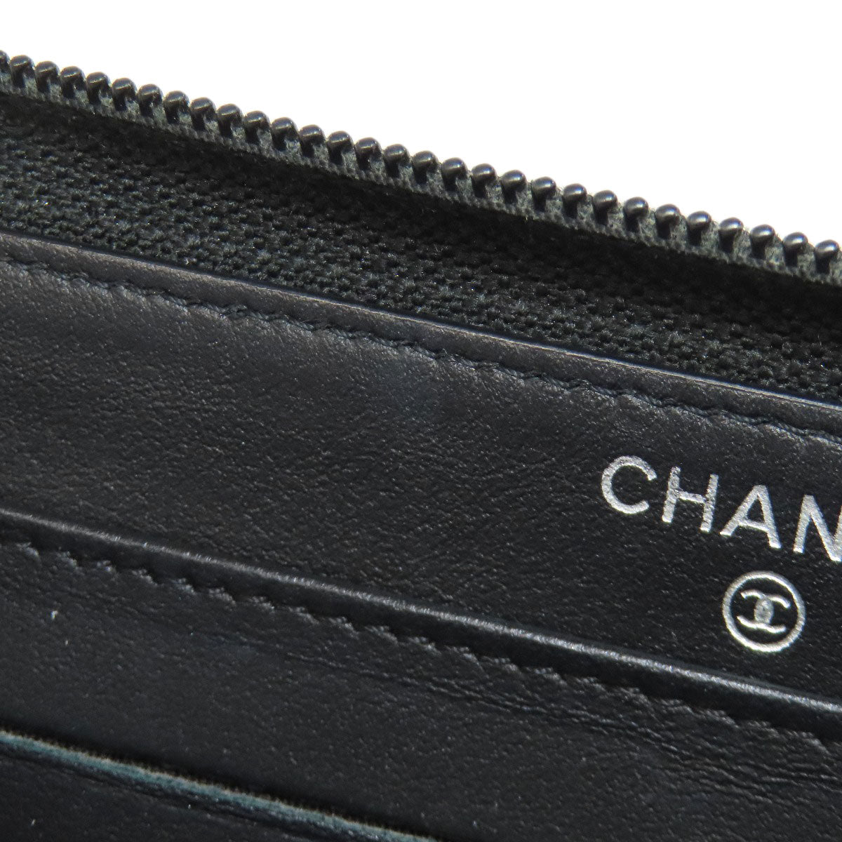 CHANEL Zip Around COCO Mark SilverHardware Long wallet (with coin pocket) Grained Calfskin Skin Ladies [Used]