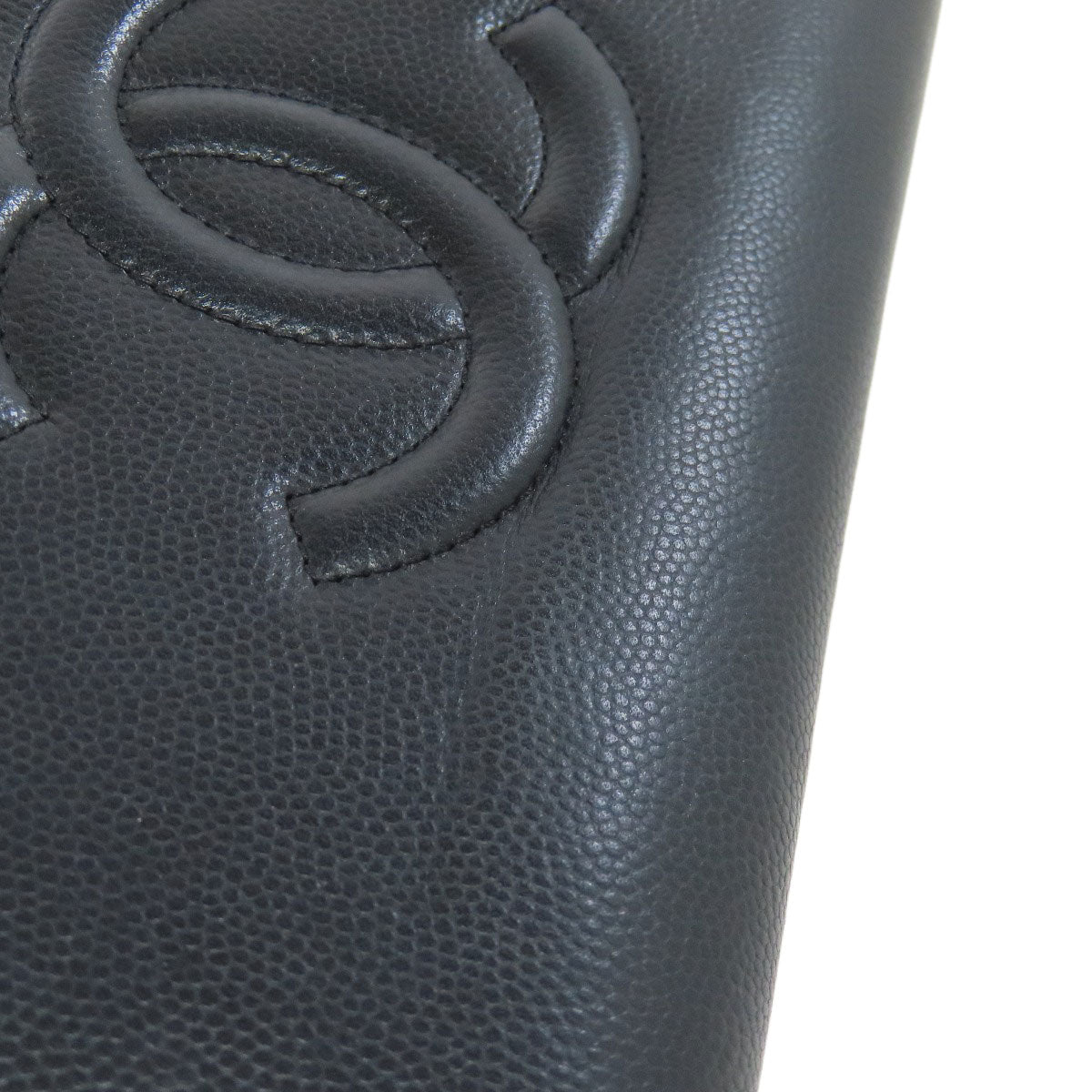 CHANEL Zip Around COCO Mark SilverHardware Long wallet (with coin pocket) Grained Calfskin Skin Ladies [Used]