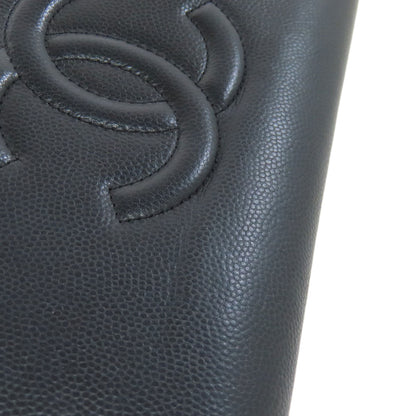 CHANEL Zip Around COCO Mark SilverHardware Long wallet (with coin pocket) Grained Calfskin Skin Ladies [Used]