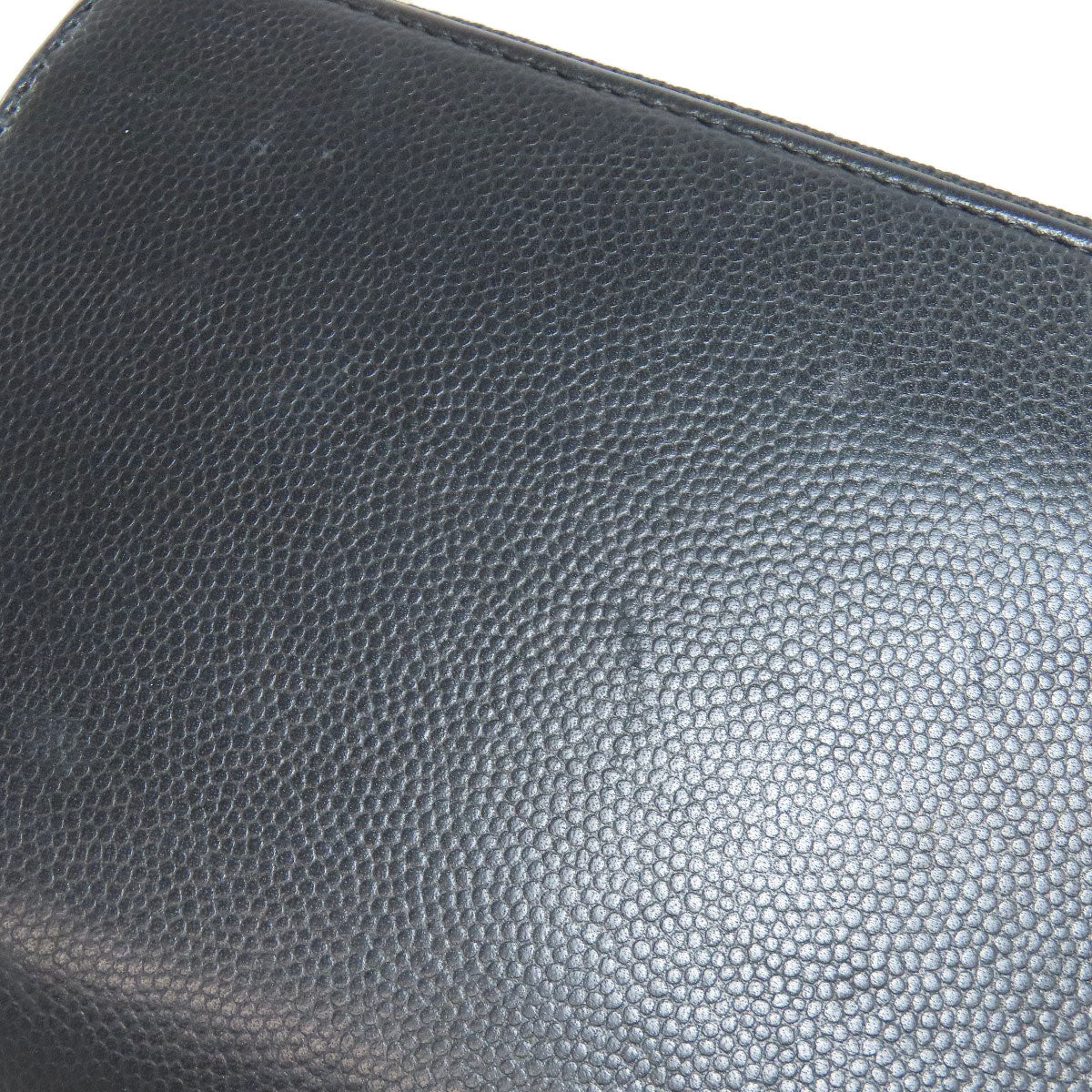 CHANEL Zip Around COCO Mark SilverHardware Long wallet (with coin pocket) Grained Calfskin Skin Ladies [Used]