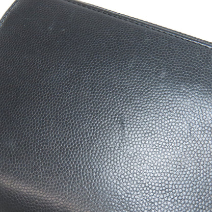 CHANEL Zip Around COCO Mark SilverHardware Long wallet (with coin pocket) Grained Calfskin Skin Ladies [Used]