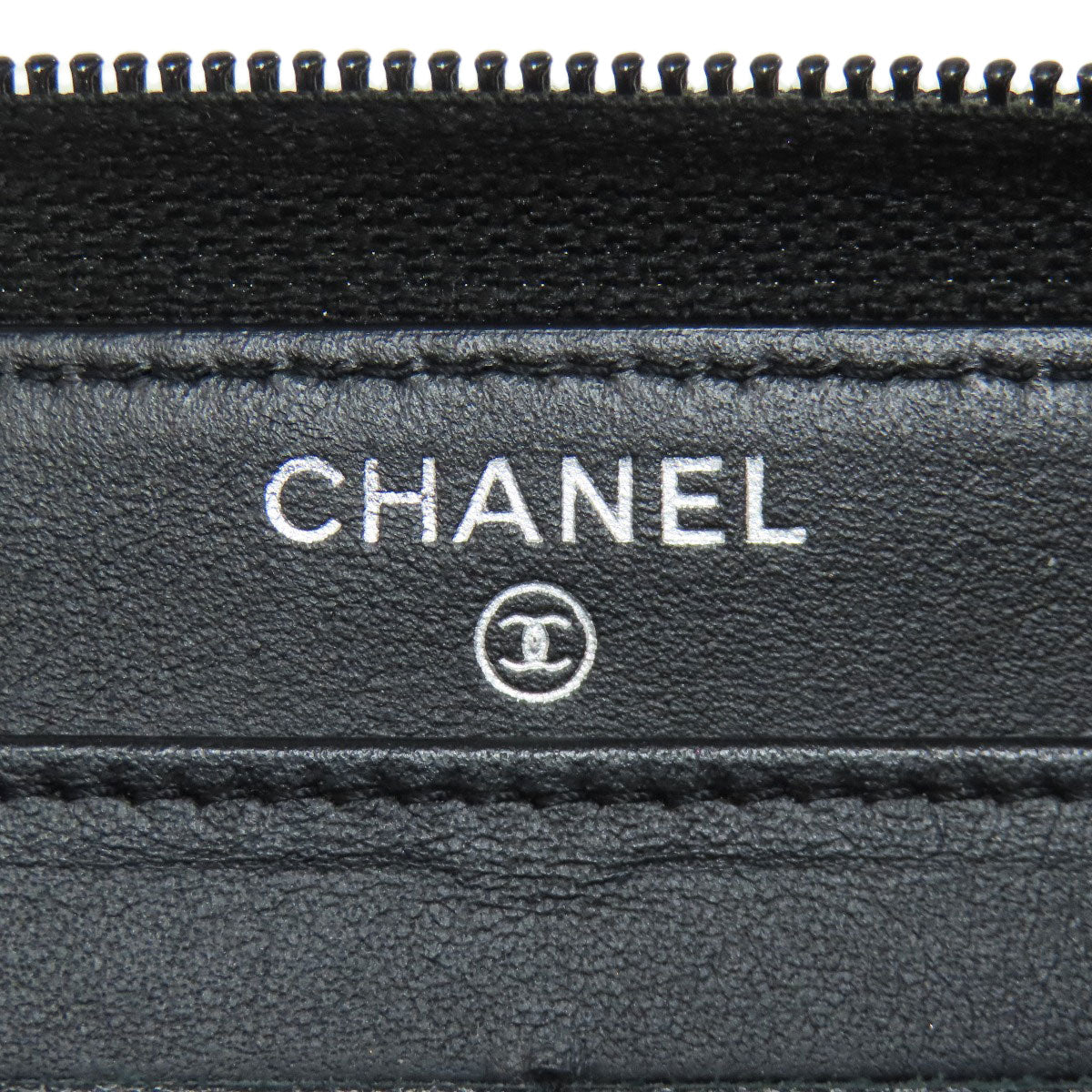 CHANEL Zip Around COCO Mark SilverHardware Long wallet (with coin pocket) Grained Calfskin Skin Ladies [Used]