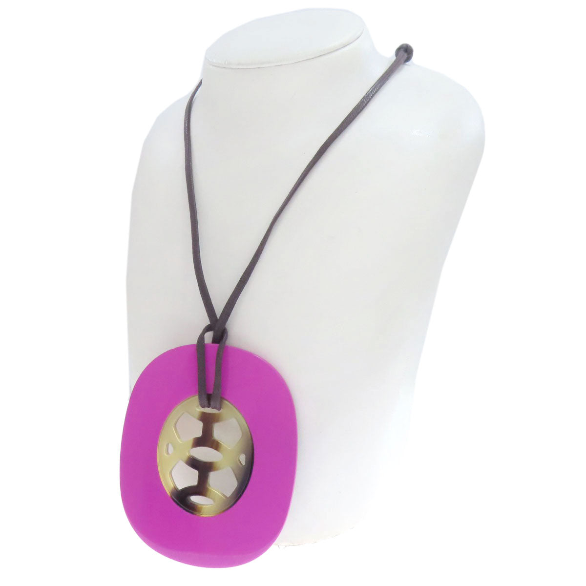 HERMES Lift GM Necklace Buffalo horn Ladies [Used]