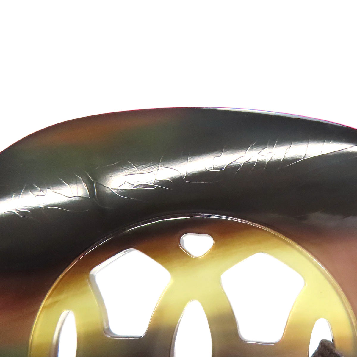 HERMES Lift GM Necklace Buffalo horn Ladies [Used]