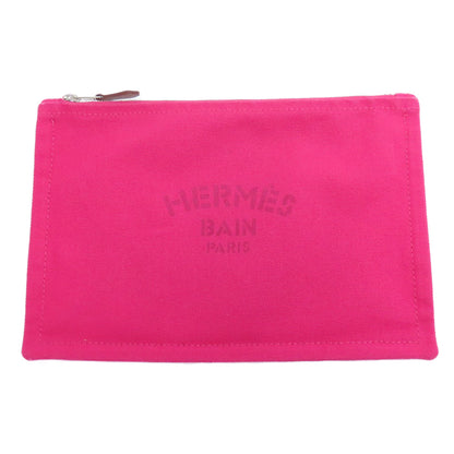 HERMES logo Accessory pouch Canvas Ladies [Used]