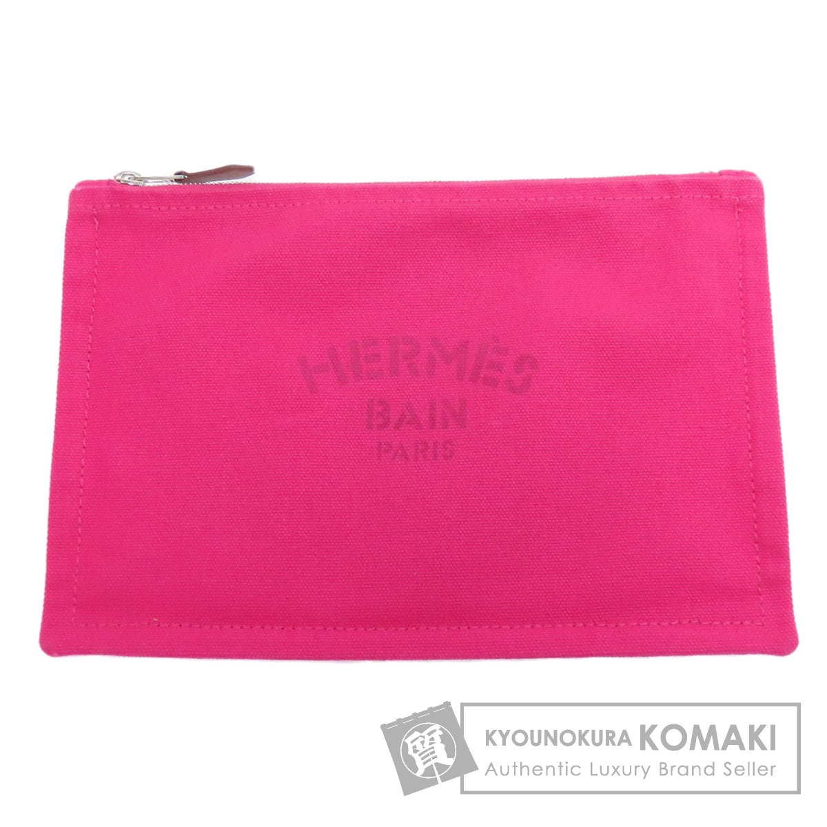 HERMES logo Accessory pouch Canvas Ladies [Used]