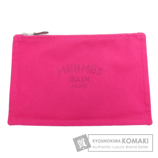 HERMES logo Accessory pouch Canvas Ladies [Used]