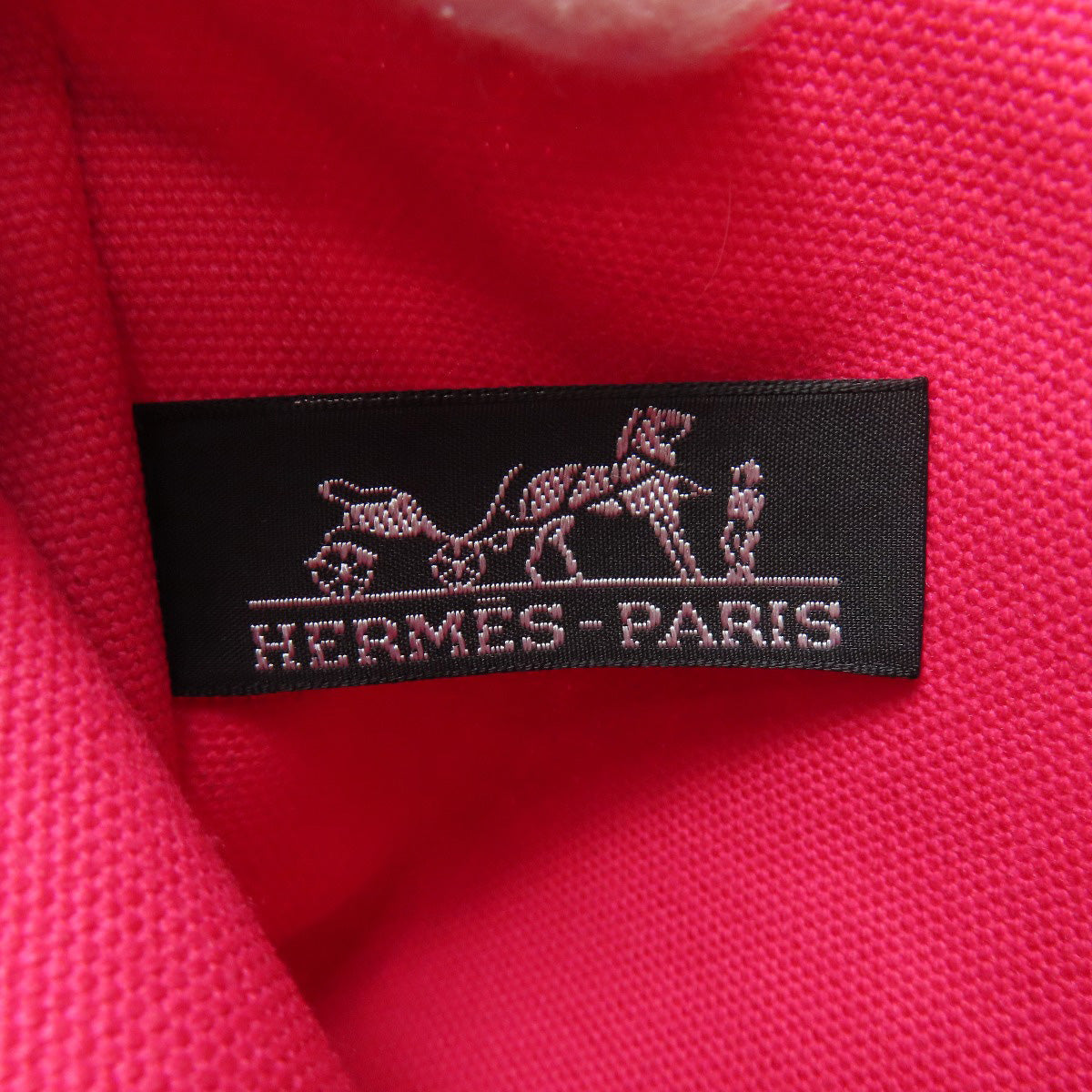 HERMES logo Accessory pouch Canvas Ladies [Used]