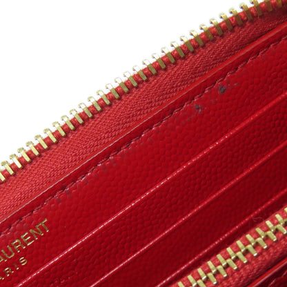 SAINT LAURENT V stitch logo Long wallet (with coin pocket) Calf Ladies [Used]