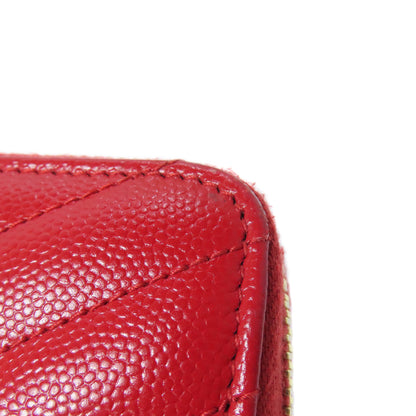 SAINT LAURENT V stitch logo Long wallet (with coin pocket) Calf Ladies [Used]