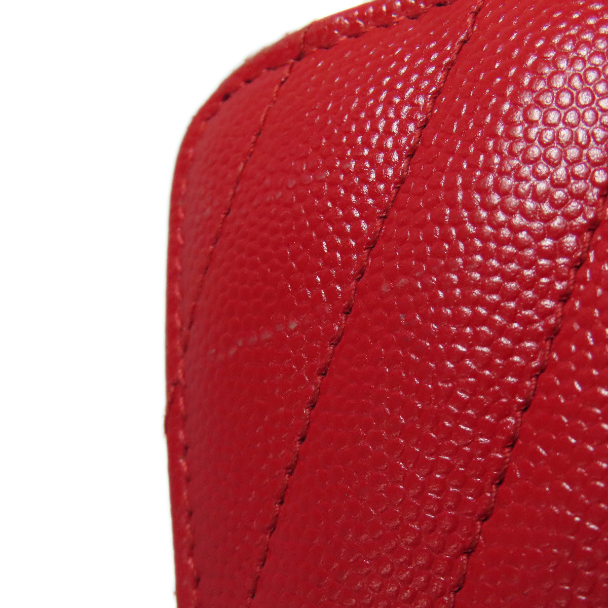 SAINT LAURENT V stitch logo Long wallet (with coin pocket) Calf Ladies [Used]