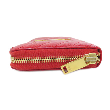 SAINT LAURENT V stitch logo Long wallet (with coin pocket) Calf Ladies [Used]