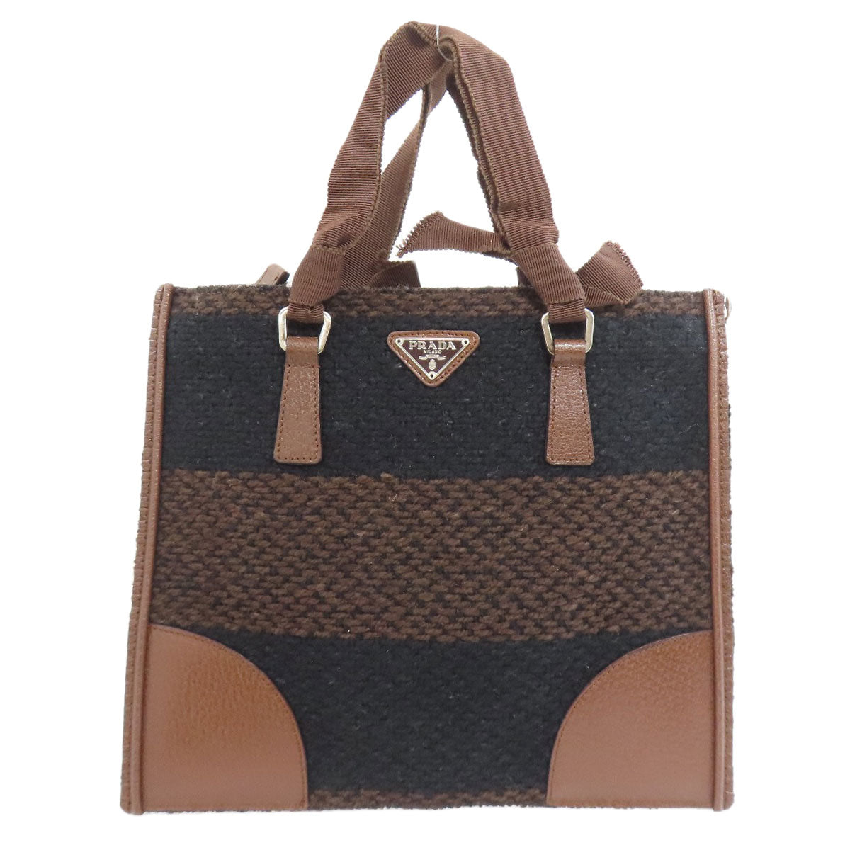 PRADA B11267 Logo Hardware Tote Bag Knit Ladies [Used]