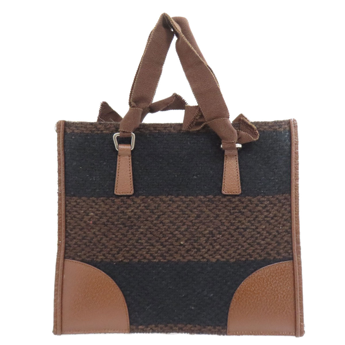 PRADA B11267 Logo Hardware Tote Bag Knit Ladies [Used]