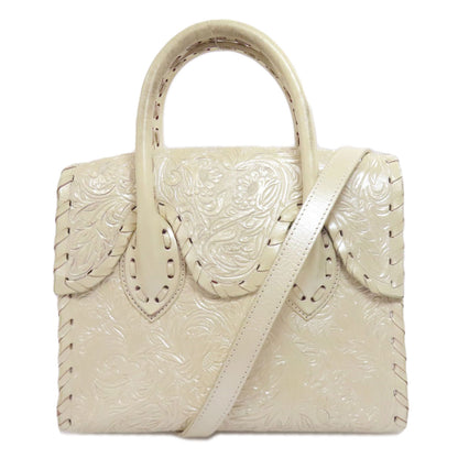 SELECT BAG Grace Continental Carving Tribes 2WAY Handbag Leather Ladies [Used]