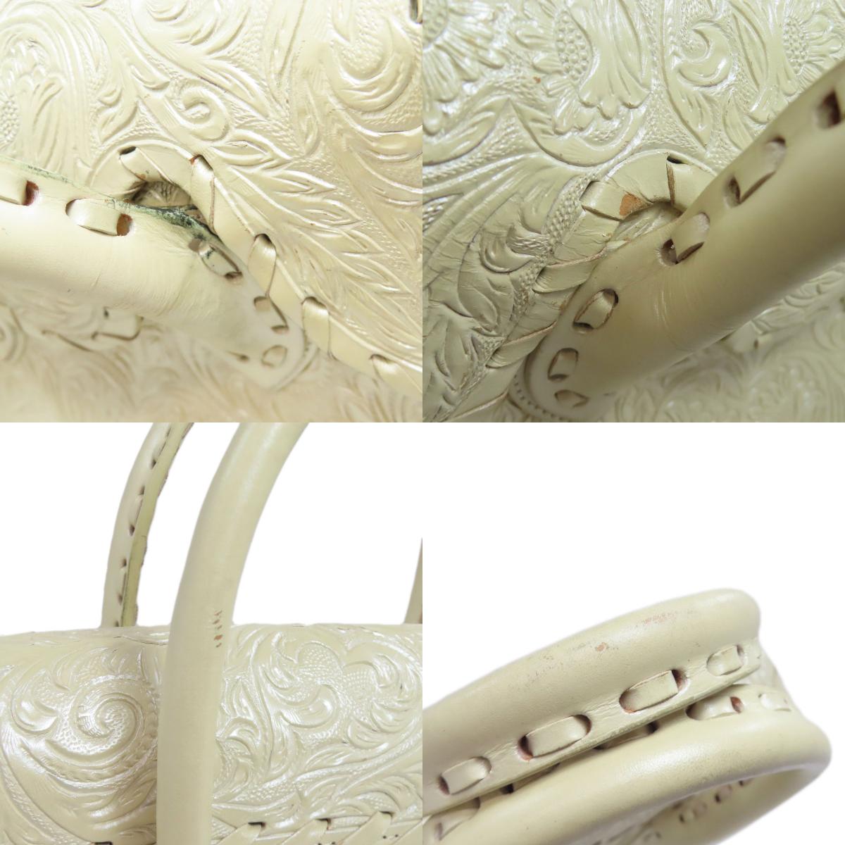 SELECT BAG Grace Continental Carving Tribes 2WAY Handbag Leather Ladies [Used]