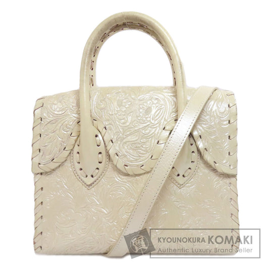 SELECT BAG Grace Continental Carving Tribes 2WAY Handbag Leather Ladies [Used]