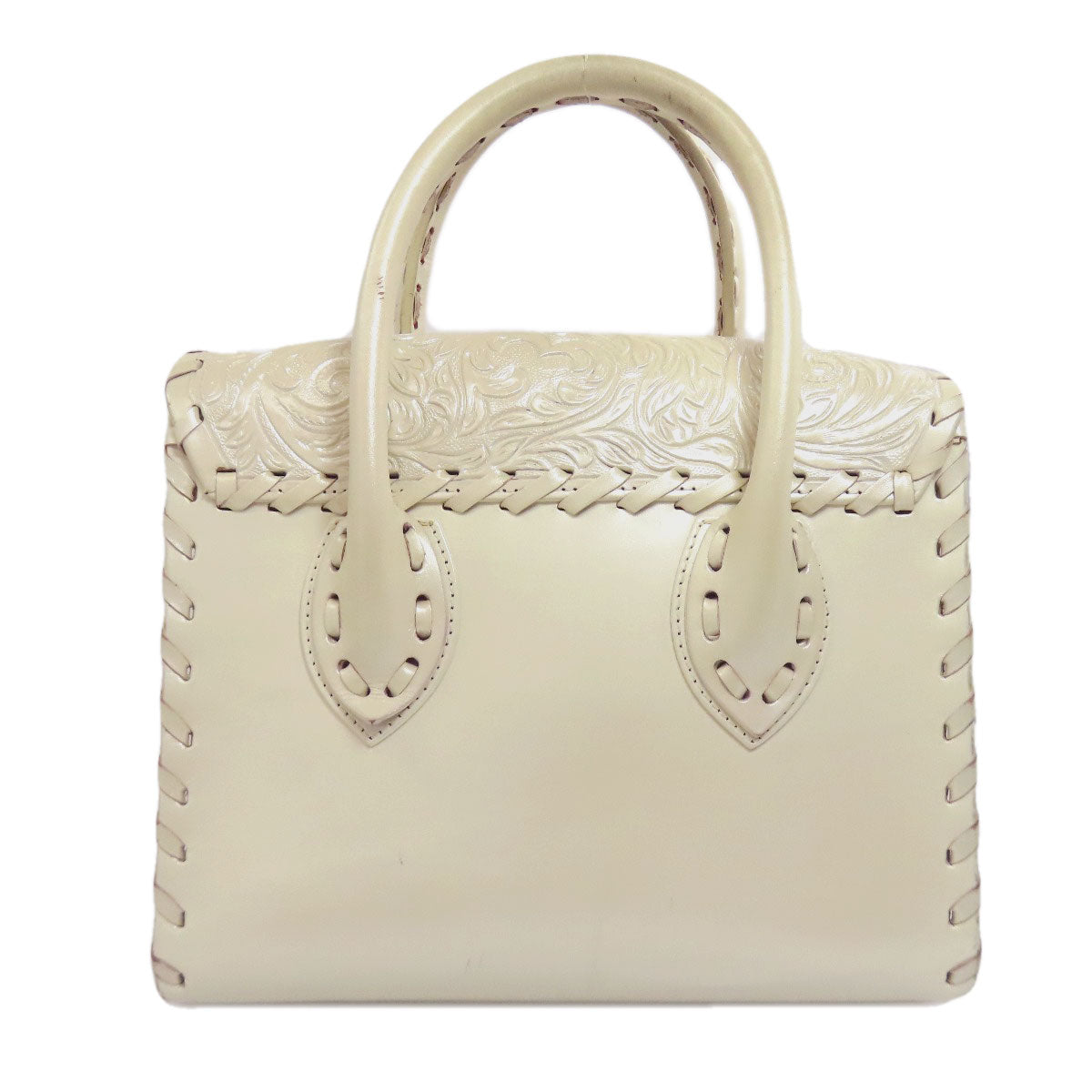 SELECT BAG Grace Continental Carving Tribes 2WAY Handbag Leather Ladies [Used]