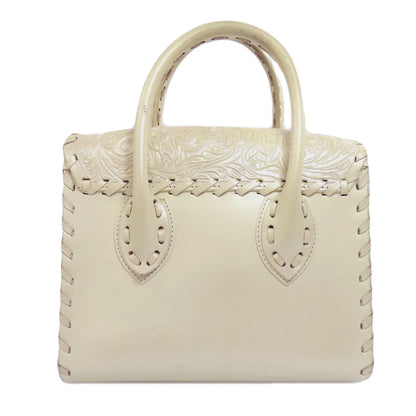 SELECT BAG Grace Continental Carving Tribes 2WAY Handbag Leather Ladies [Used]