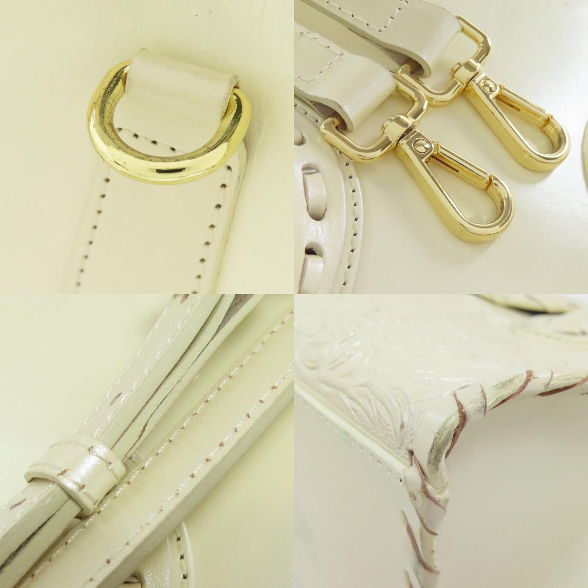 SELECT BAG Grace Continental Carving Tribes 2WAY Handbag Leather Ladies [Used]