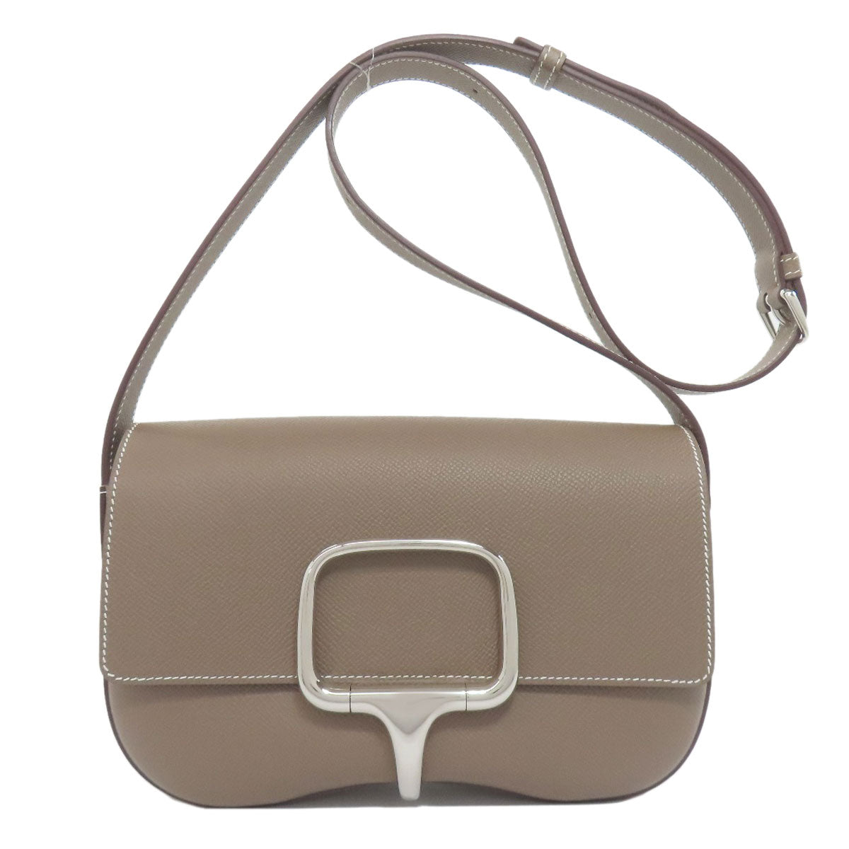 HERMES Della Cavalleria Elan Etoupe SilverHardware Shoulder Bag Epsom Ladies [Used]