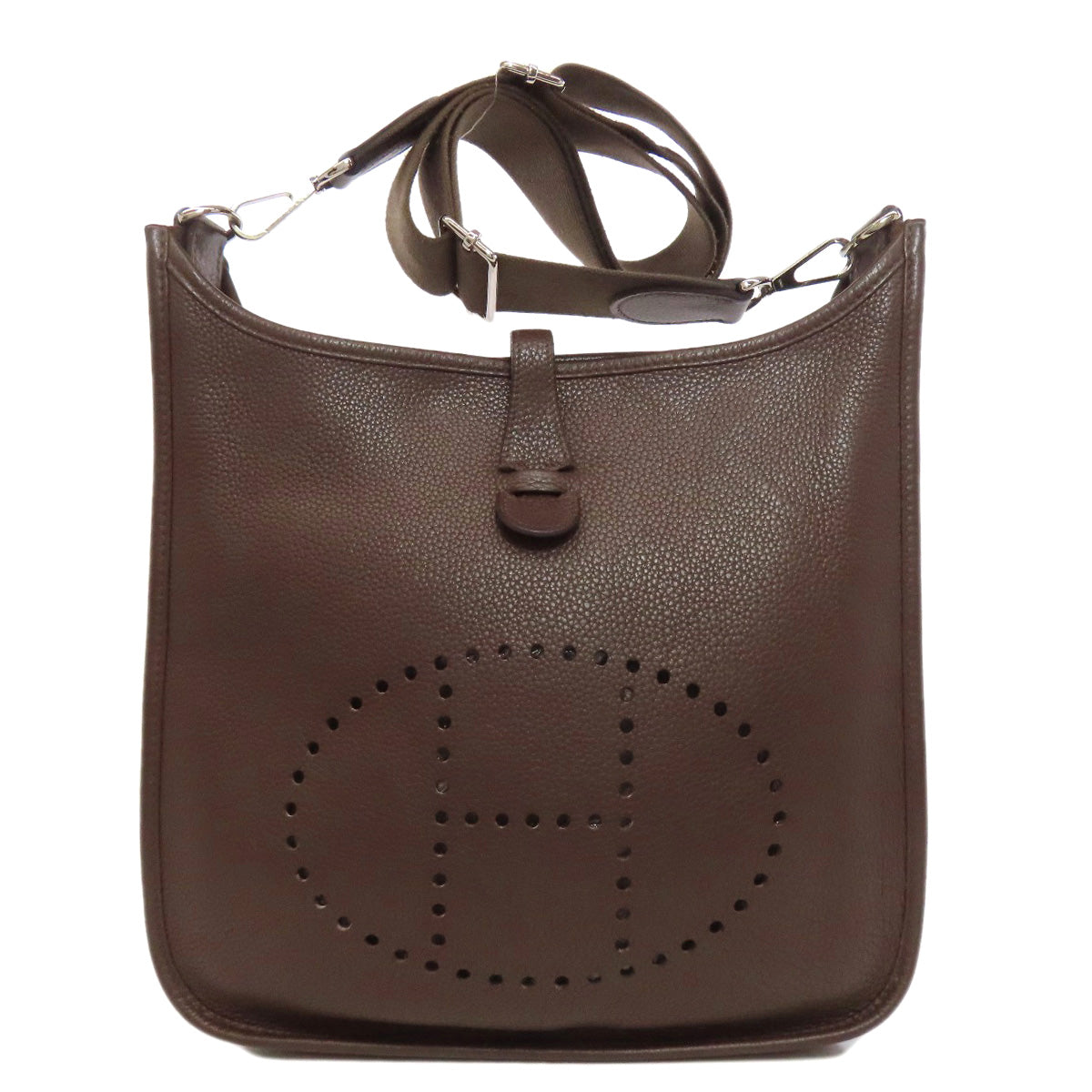 HERMES Evelyne3 Chocolat SilverHardware Shoulder Bag Taurillon Clemence Ladies [Used]