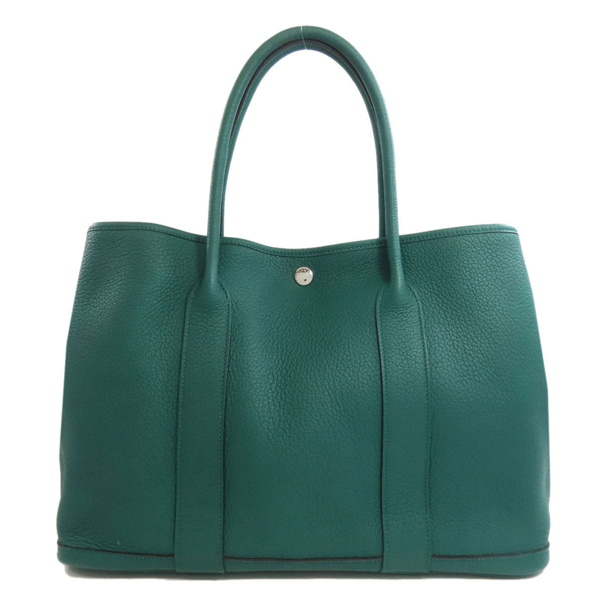 HERMES Garden Party PM Malachite SilverHardware Tote Bag Negonda Ladies [Used]