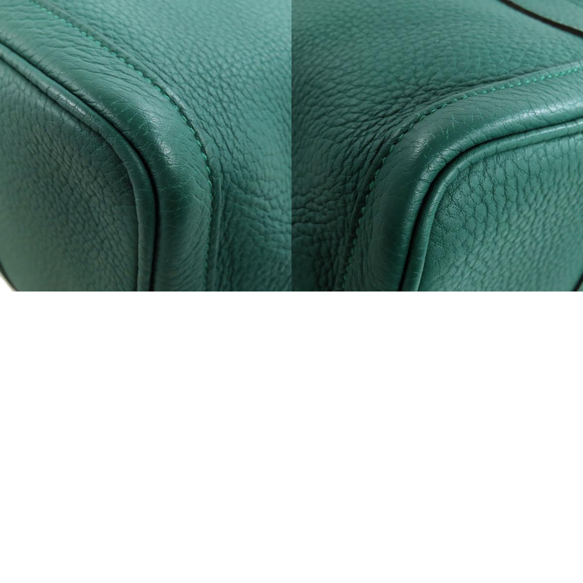 HERMES Garden Party PM Malachite SilverHardware Tote Bag Negonda Ladies [Used]