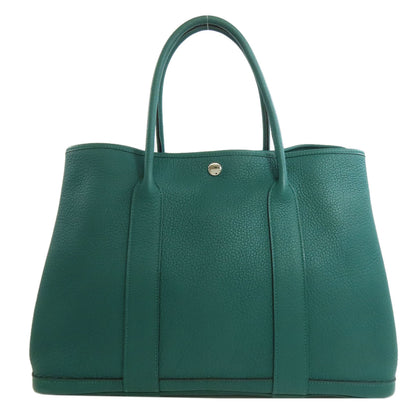 HERMES Garden Party PM Malachite SilverHardware Tote Bag Negonda Ladies [Used]