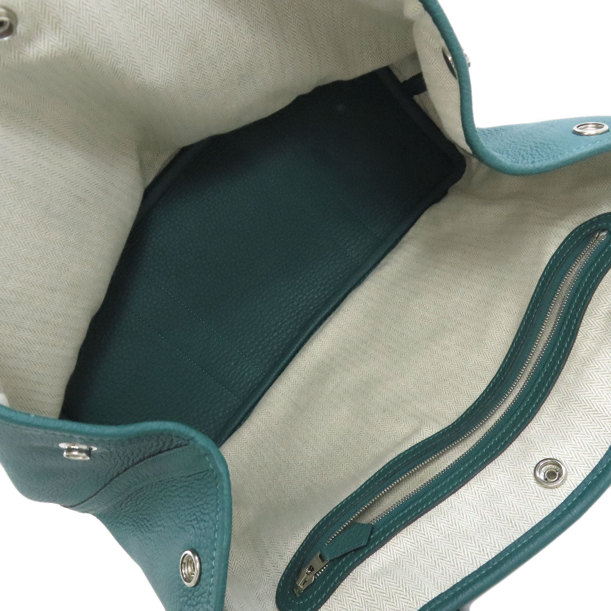 HERMES Garden Party PM Malachite SilverHardware Tote Bag Negonda Ladies [Used]
