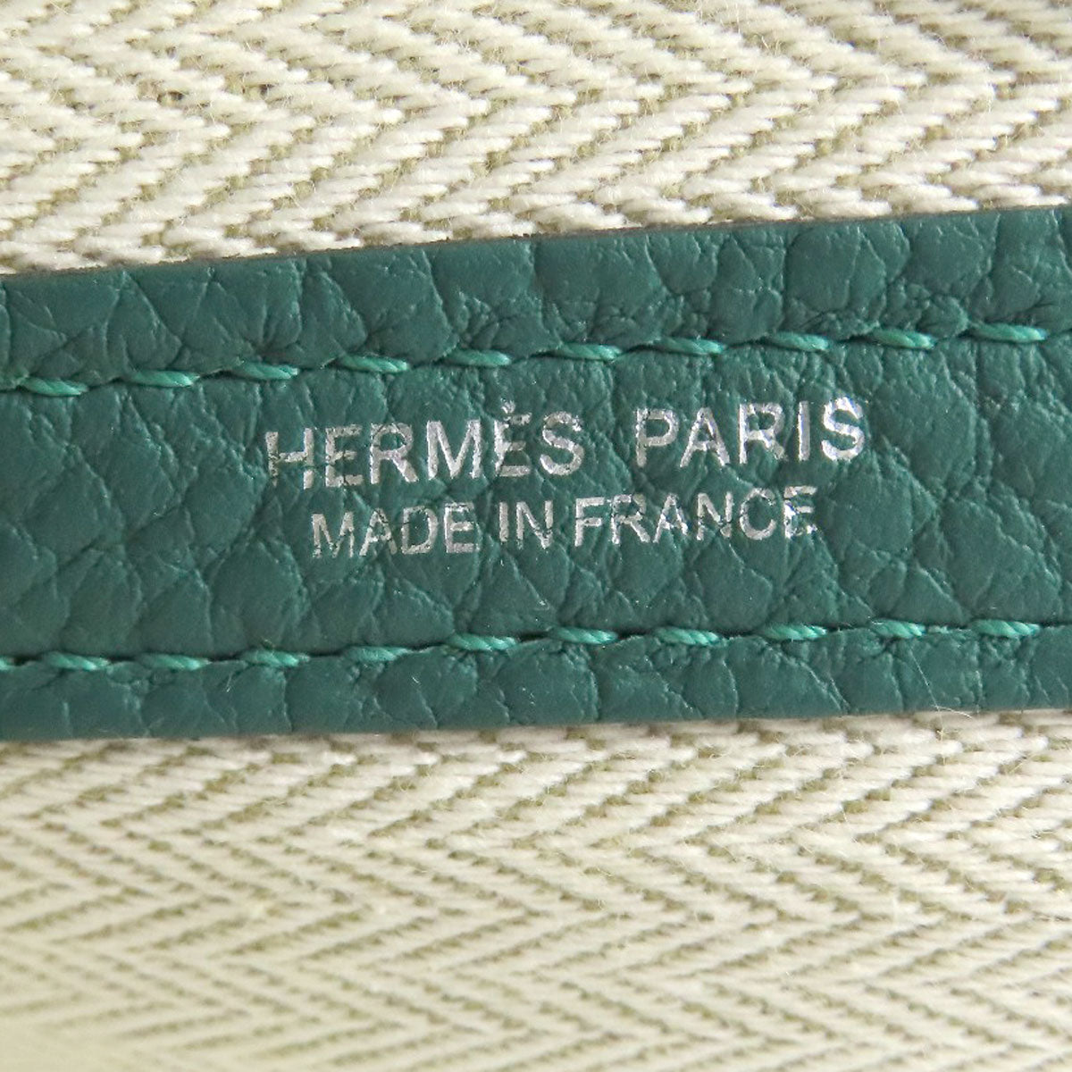 HERMES Garden Party PM Malachite SilverHardware Tote Bag Negonda Ladies [Used]