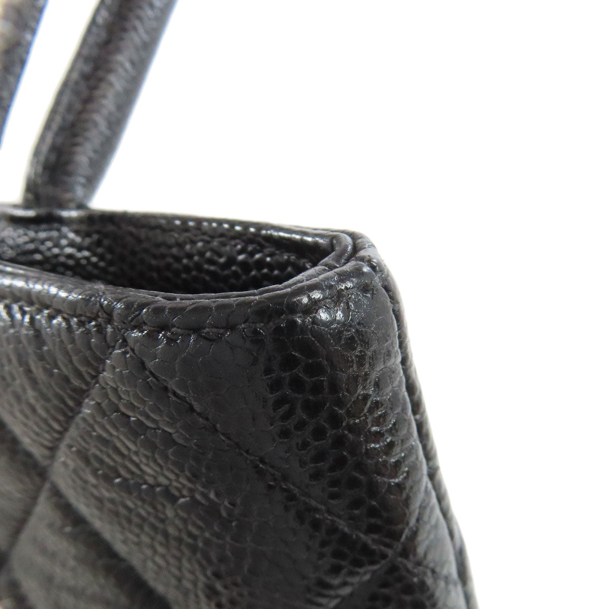 CHANEL Medallion GoldHardware Tote Bag Grained Calfskin Skin Ladies [Used]