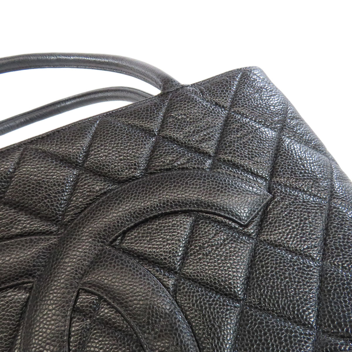 CHANEL Medallion GoldHardware Tote Bag Grained Calfskin Skin Ladies [Used]