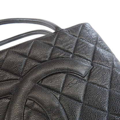 CHANEL Medallion GoldHardware Tote Bag Grained Calfskin Skin Ladies [Used]