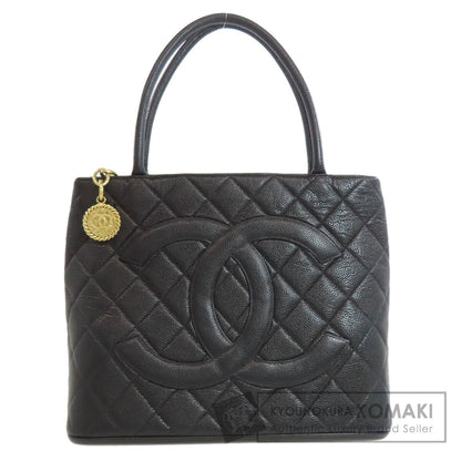 CHANEL Medallion GoldHardware Tote Bag Grained Calfskin Skin Ladies [Used]