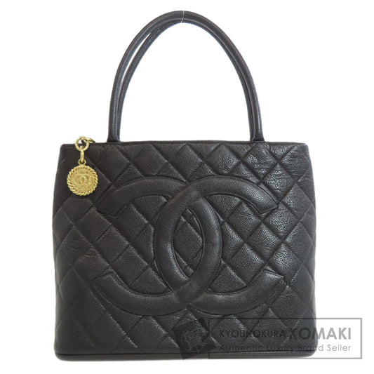 CHANEL Medallion GoldHardware Tote Bag Grained Calfskin Skin Ladies [Used]