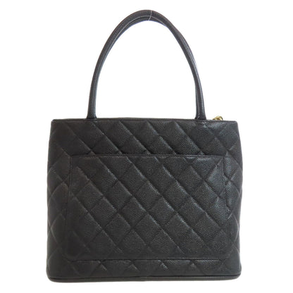 CHANEL Medallion GoldHardware Tote Bag Grained Calfskin Skin Ladies [Used]