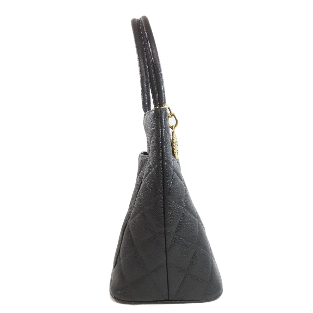 CHANEL Medallion GoldHardware Tote Bag Grained Calfskin Skin Ladies [Used]