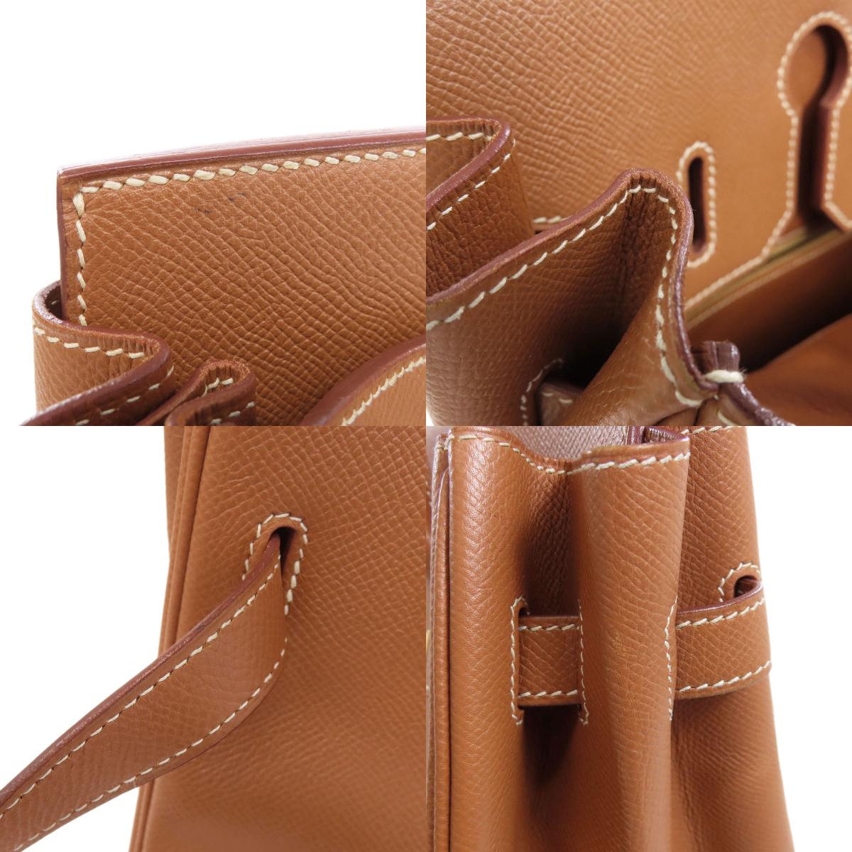 HERMES Haute Couture 32 Gold Gold Hardware Handbag Courchevel Ladies [Used]