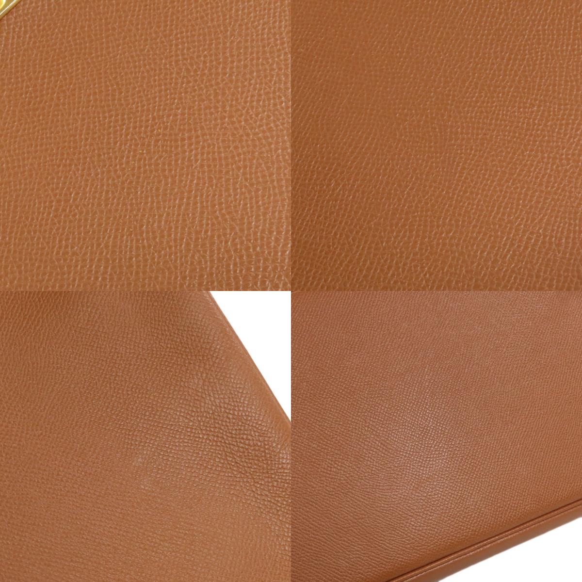 HERMES Haute Couture 32 Gold Gold Hardware Handbag Courchevel Ladies [Used]