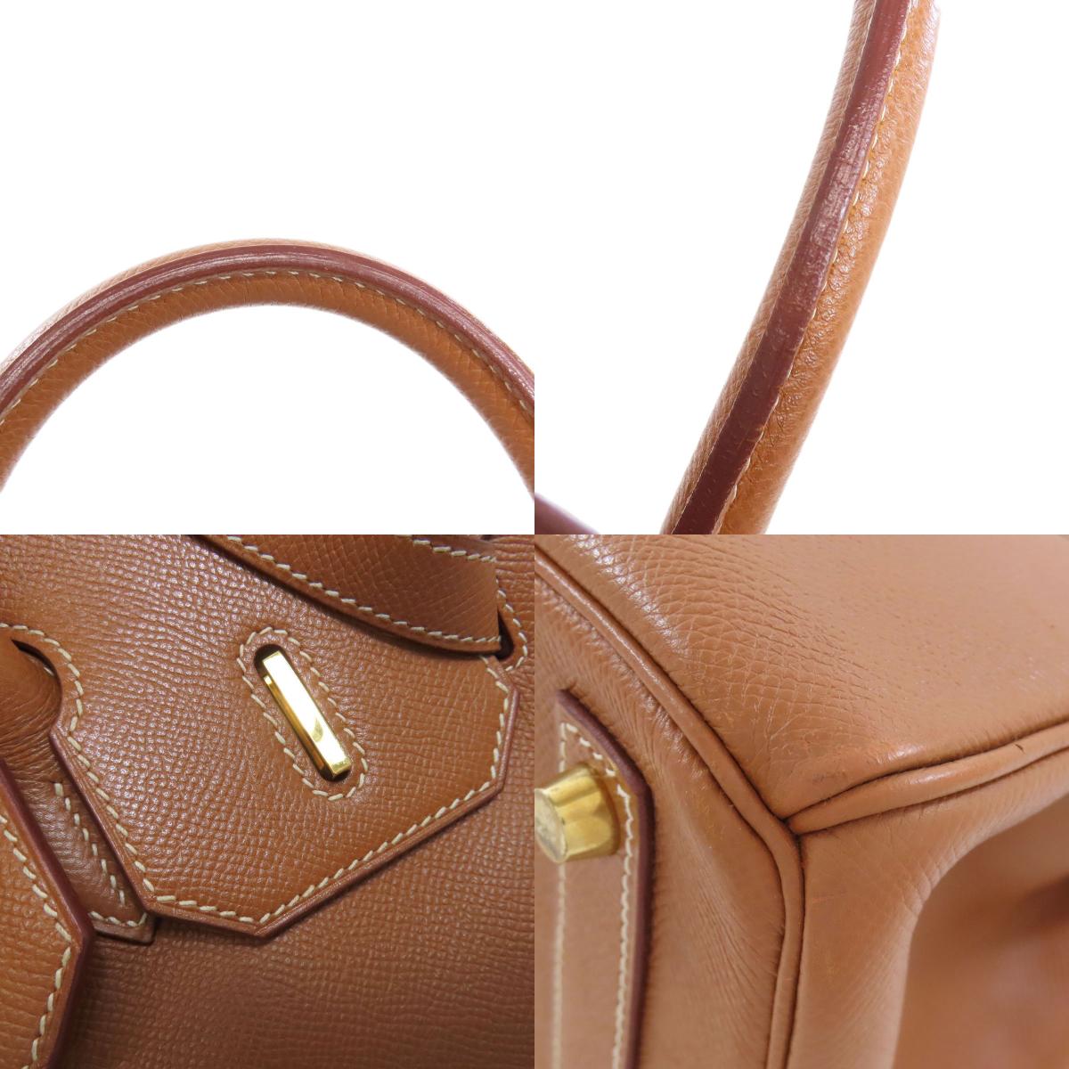 HERMES Haute Couture 32 Gold Gold Hardware Handbag Courchevel Ladies [Used]