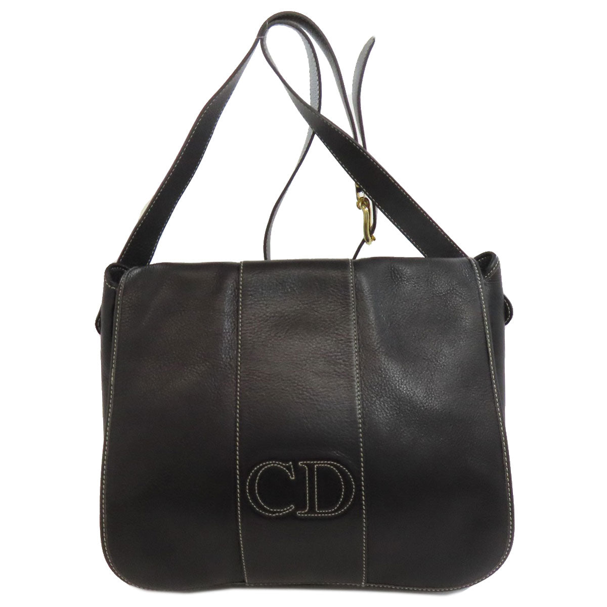 CHRISTIAN DIOR logo Shoulder Bag Leather Ladies [Used]