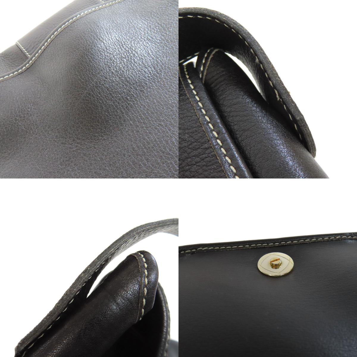 CHRISTIAN DIOR logo Shoulder Bag Leather Ladies [Used]